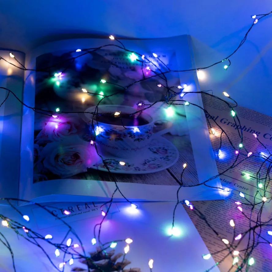 6M-42M LED Fairy Lights Cluster Firecracker String Holiday Wreath Terrace Home Birthday Christmas Tree Decorative Lamp