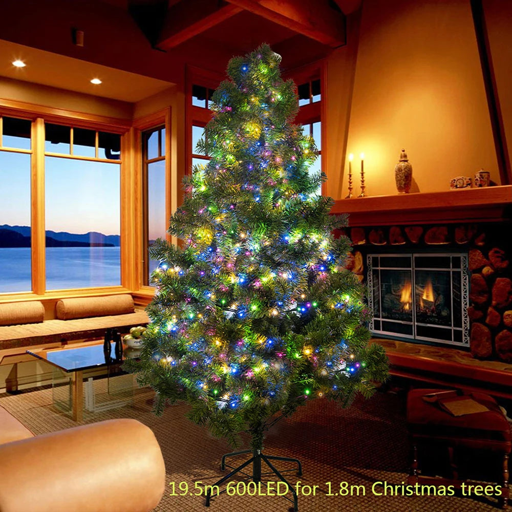 6M-42M LED Fairy Lights Cluster Firecracker String Holiday Wreath Terrace Home Birthday Christmas Tree Decorative Lamp