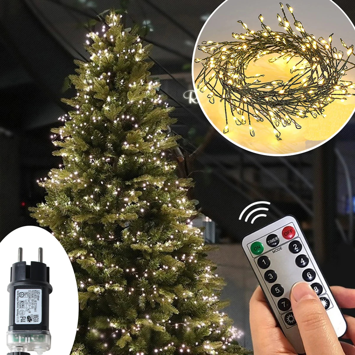 6M-42M LED Fairy Lights Cluster Firecracker String Holiday Wreath Terrace Home Birthday Christmas Tree Decorative Lamp